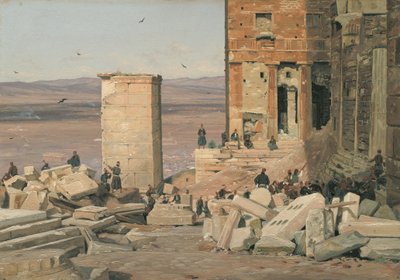 Greeks Working in the Ruins of the Acropolis by Martinus Rørbye