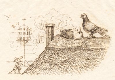 Illustration for "Fifty Fables for Children" by Hey by Martinus Rørbye