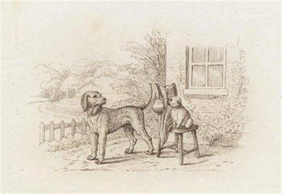 Illustration of "Fifty Fables for Children" by Hey by Martinus Rørbye