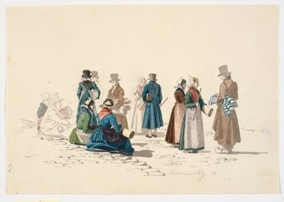 Scene from the Market Square in Thisted by Martinus Rørbye