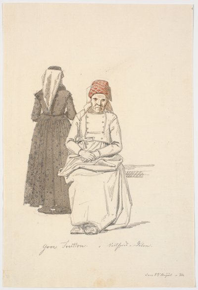 Seated Old Woman and a Standing One by Martinus Rørbye