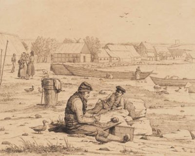 Strand Street in Thisted. 1830 by Martinus Rørbye