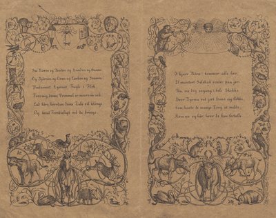 Two Covers with Interlaced Chain Ornament with Animals for 