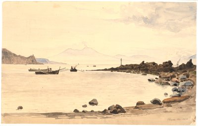 View of Vesuvius from Procida by Martinus Rørbye
