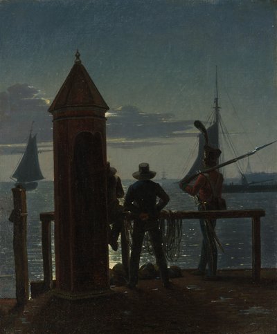 View from the Citadel Ramparts in Copenhagen by Moonlight by Martinus Rørbye