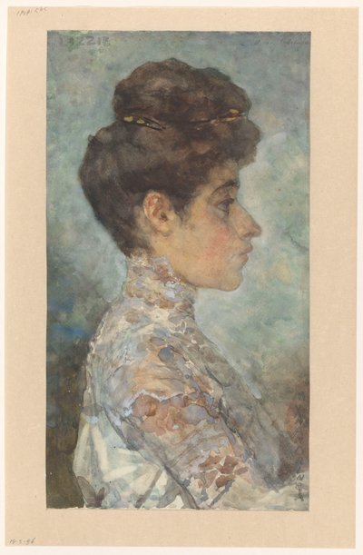 Portrait of Lizzy, in Profile to the Right by Martinus van Andringa