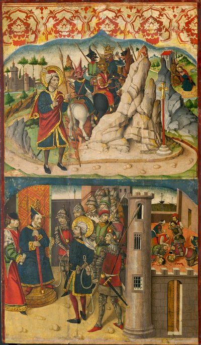 Saint Christopher Meets Satan; Saint Christopher before the King of Lycia by Martín de Soria