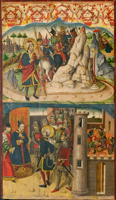 Saint Christopher Meets Satan, Saint Christopher before the King of Lycia by Martín de Soria