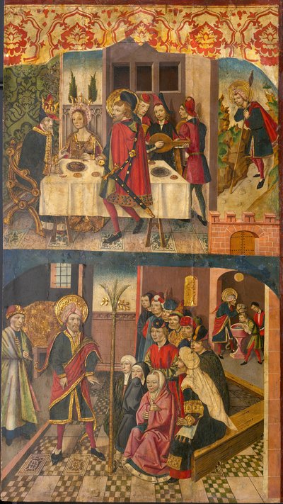 Saint Christopher Taking Leave of the King Who Feared Satan, Saint Christopher and His Converts by Martín de Soria