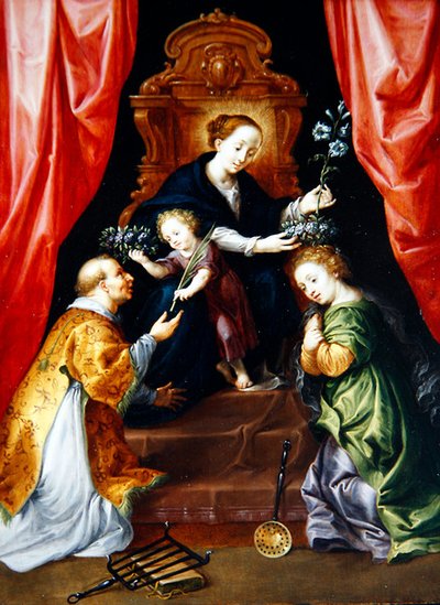 The Virgin and Child with Saint Elizabeth and Lawrence of Rome by Martyn and Brueghel Jan the Younger Pepyn