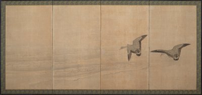 Geese Over a Beach by Maruyama Okyo