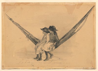 Mary and Eleanor Hague in a Hammock by Mary A. Hallock Foote