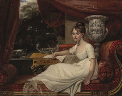 Portrait of Eleanor Anne Porden, Lady Franklin, on a Chaise Longue by Mary Ann Flaxman