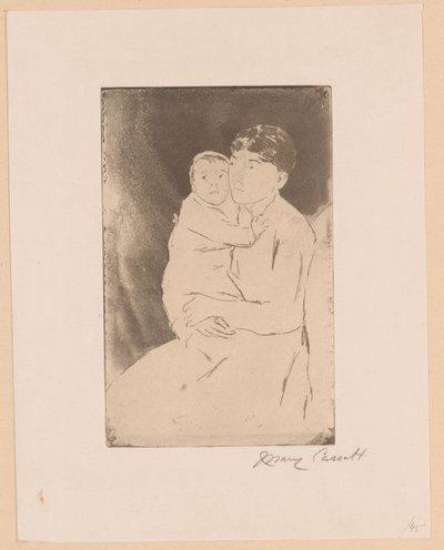 Nurse and Baby by Mary Cassatt (signed by artist)