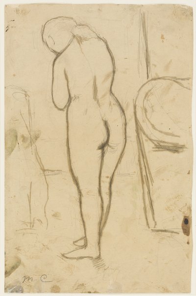 Drawing for "Standing Nude" by Mary Cassatt