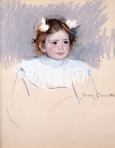 Ellen with Bows in Her Hair, Looking Right by Mary Cassatt