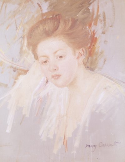 Head of a Young Girl by Mary Cassatt