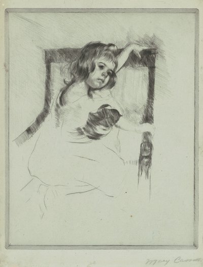 Kneeling in an Armchair by Mary Cassatt