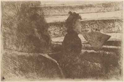 Lady in Black, in a Loge, Facing Right by Mary Cassatt