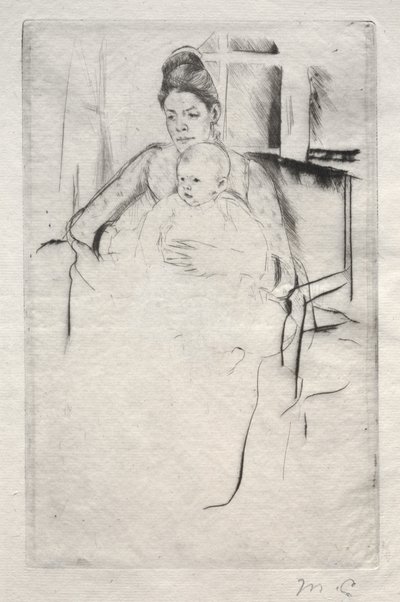 Mrs. Gardner Cassatt and Her Baby Seated near a Window by Mary Cassatt