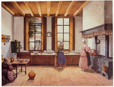 Kitchen of the Zwijnshoofd Hotel at Arnhem, 1838 by Mary Ellen Best