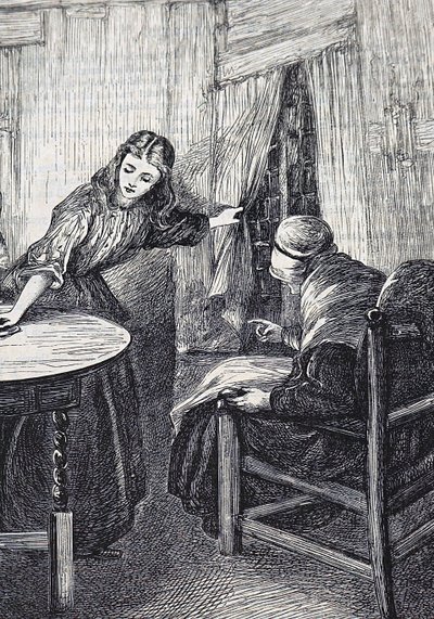 A Daughter and Mother Awaiting the Arrival of Her Son After a 10 Year Absence by Mary Ellen Edwards