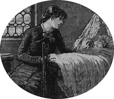 A mother checking on her sleeping child by Mary Ellen Edwards