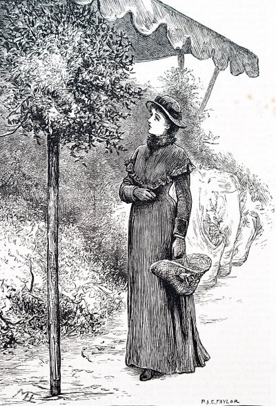 A woman buying holly to use for Christmas decorations by Mary Ellen Edwards