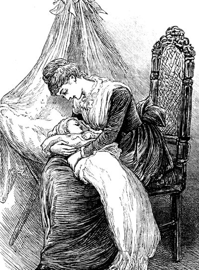 A young mother cuddling her child by Mary Ellen Edwards
