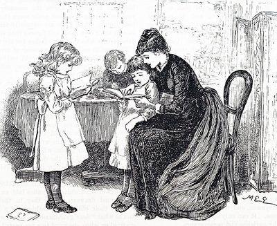 Children being read to by their mother by Mary Ellen Edwards