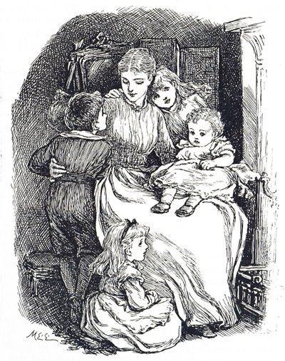 Illustration of a Mother with Her Children by Mary Ellen Edwards