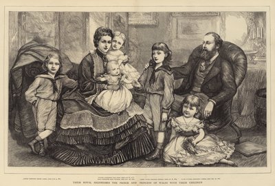 Their Royal Highnesses the Prince and Princess of Wales with their Children by Mary Ellen Edwards