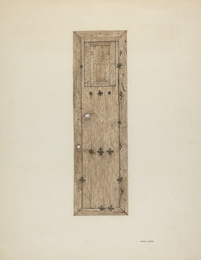 Copper-studded Door One of a Pair, c. 1939 by Mary Hansen