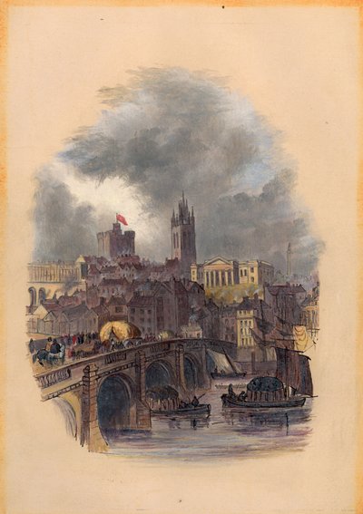 The Old Tyne Bridge, Moot Hall, St Nicholas Cathedral and Castle by Mary Jane Hancock