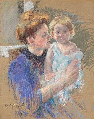 Mother in Purple Holding her Child by Mary Cassatt
