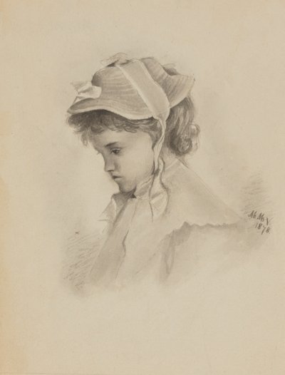 Untitled Head of a Child Looking Down by Mary Vaux Walcott