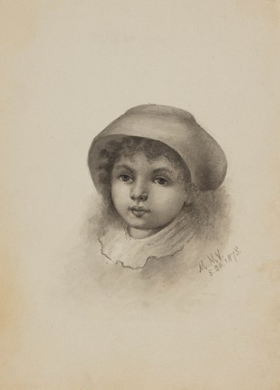 Untitled Head of a Child with Hat by Mary Vaux Walcott
