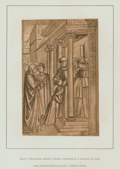 St Francis of Assisi Cutting the Hair of St Claire by Maso di Banco Giottino