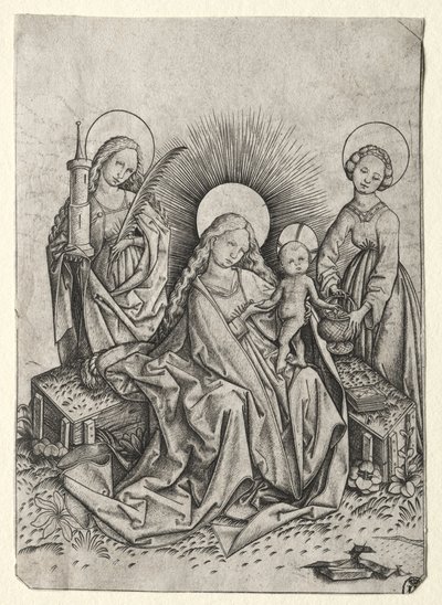 Madonna and Child in a Garden between St. Barbara and St. Dorothy by Master ES
