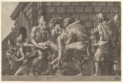 The Wounded Paris Carried from the Field of Battle by Master FG
