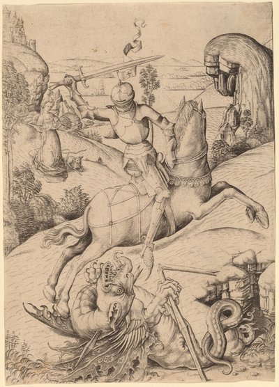 Saint George and the Dragon by Master FVB and Israhel van Meckenem