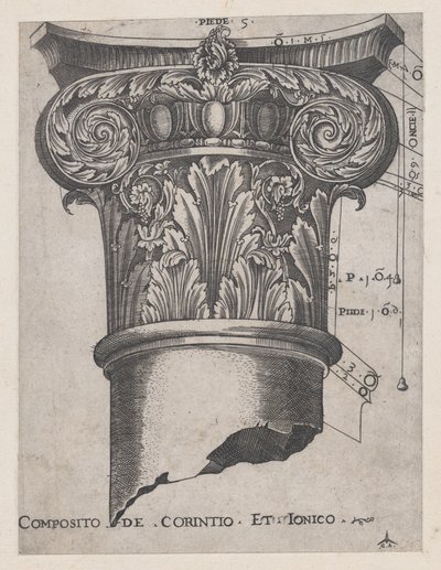 Speculum Romanae Magnificentiae: Composite of Corinthian and Ionic, ca. 1537 by Master GA