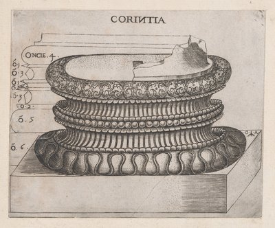 Speculum Romanae Magnificentiae: Corinthian Base, ca. 1537 by Master GA