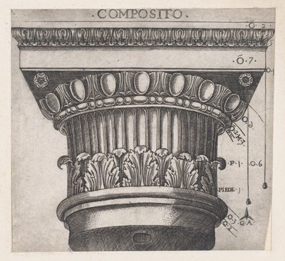 Speculum Romanae Magnificentiae: Ionic capital, ca. 1537 by Master GA