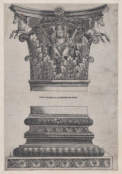 Speculum Romanae Magnificentiae: Pegasus Capital from the Temple of Mars Ultor by Master GA