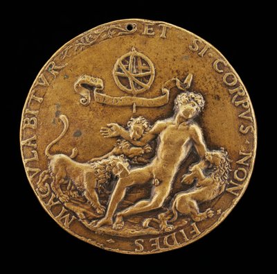 An Allegory of Faith: Lions Devouring a Nude Youth by Master IO.FF.