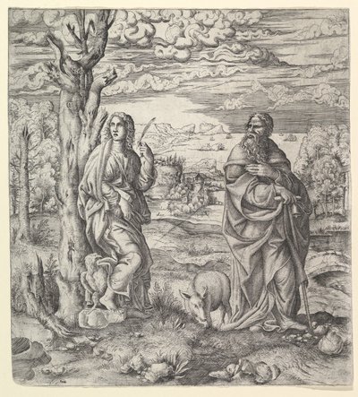 Saint John and Anthony in a Landscape by Master IQV