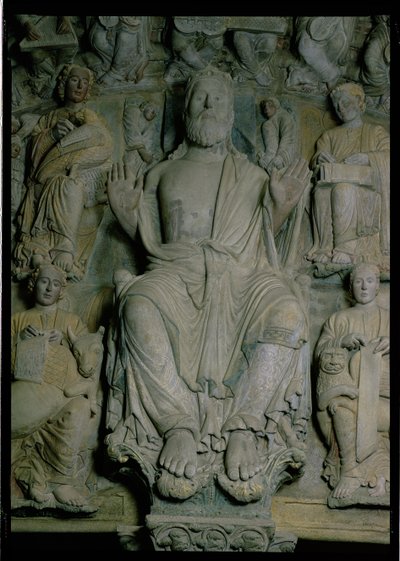 Portico de la Gloria Depicting Christ in Majesty (detail) by Master Mateo