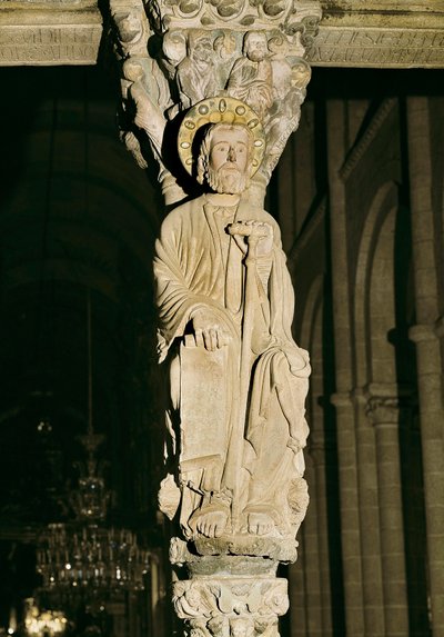 Mullion with Figure of Saint James, Pórtico de la Gloria, Cathedral Santiago de Compostela by Master Mateo