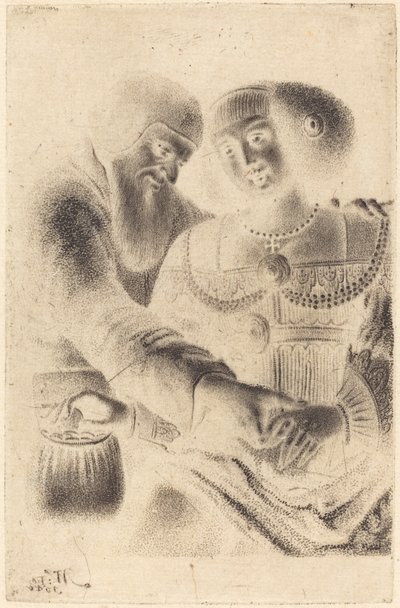 Man and Woman Embracing by Master NW